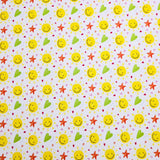 Sunny Happy Smile Emoji Patterned 40s Fabric made in Korea by the Yard 36" x 58" or 90 x 145cm