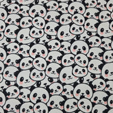 Cute Panda Bear Face Patterned 40s Fabric made in Korea by the Yard 36" x 58" or 90 x 145cm