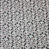 Cute Panda Bear Face Patterned 40s Fabric made in Korea by the Yard 36" x 58" or 90 x 145cm