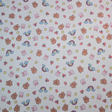 手描き風クマウサギレインボー柄 40 年代生地 韓国製 ヤード単位 36" x 58" または 90 x 145cm