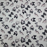 Little Cat Kitty with Ribbon 40s Fabric made in Korea by the Yard 36" x 58" or 90 x 145cm