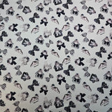 Little Cat Kitty with Ribbon 40s Fabric made in Korea by the Yard 36" x 58" or 90 x 145cm