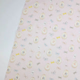 Ribbon Rabbit Bunny Patterned 40s Fabric made in Korea by the Yard 36" x 58" or 90 x 145cm