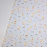 Ribbon Rabbit Bunny Patterned 40s Fabric made in Korea by the Yard 36" x 58" or 90 x 145cm