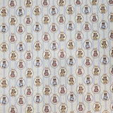 Striped Teddy bear Ribbon Mirror Patterned 40s Fabric made in Korea by the Yard 36" x 58" or 90 x 145cm