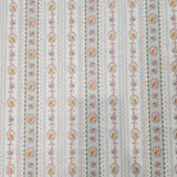 條紋松鼠絲帶花卉圖案 40 年代面料韓國製造按碼 36 英寸 x 58 英寸或 90 x 145 厘米