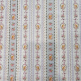 條紋松鼠絲帶花卉圖案 40 年代面料韓國製造按碼 36 英寸 x 58 英寸或 90 x 145 厘米