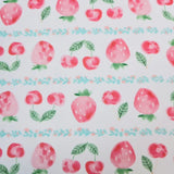 ストライプ ストロベリー チェリー フルーツ 柄 40 年代 生地 韓国製 ヤード単位 36" x 58" または 90 x 145cm