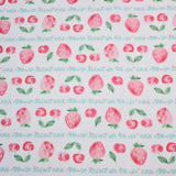 ストライプ ストロベリー チェリー フルーツ 柄 40 年代 生地 韓国製 ヤード単位 36" x 58" または 90 x 145cm