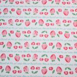 ストライプ ストロベリー チェリー フルーツ 柄 40 年代 生地 韓国製 ヤード単位 36" x 58" または 90 x 145cm