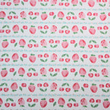 ストライプ ストロベリー チェリー フルーツ 柄 40 年代 生地 韓国製 ヤード単位 36" x 58" または 90 x 145cm