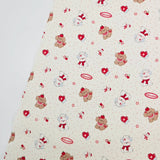 イチゴクマウサギ柄 40 年代生地 韓国製 ヤード単位 36" x 58" または 90 x 145cm