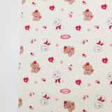 イチゴクマウサギ柄 40 年代生地 韓国製 ヤード単位 36" x 58" または 90 x 145cm