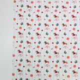Christmas Stripe Dog Puppy Dachshund Patterned 40s Fabric made in Korea by the Yard 36" x 58" or 90 x 145cm