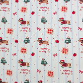 Christmas Stripe Dog Puppy Dachshund Patterned 40s Fabric made in Korea by the Yard 36" x 58" or 90 x 145cm