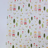 Friendly Rabbit Cat Patterned 40s Fabric made in Korea by the Yard 36" x 58" or 90 x 145cm