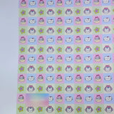 Headphones Cat Square Patch Patterned 40s Fabric made in Korea by the Yard 36" x 58" or 90 x 145cm