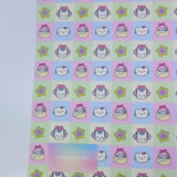 Headphones Cat Square Patch Patterned 40s Fabric made in Korea by the Yard 36" x 58" or 90 x 145cm