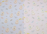 Ribbon Rabbit Bunny Patterned 40s Fabric made in Korea by the Yard 36" x 58" or 90 x 145cm