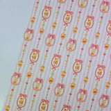 Ribbon Teddy bear Pink Stripe Patterned 40s Fabric made in Korea by the Yard 36" x 58" or 90 x 145cm
