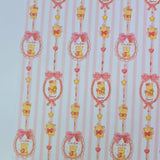 Ribbon Teddy bear Pink Stripe Patterned 40s Fabric made in Korea by the Yard 36" x 58" or 90 x 145cm