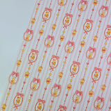 Ribbon Teddy bear Pink Stripe Patterned 40s Fabric made in Korea by the Yard 36" x 58" or 90 x 145cm