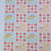 草莓熊兔圖案 40 年代韓國原廠製造面料 36 英寸 x 58 英寸或 90 x 145 厘米