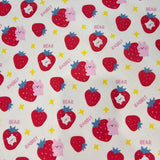 イチゴクマウサギ柄 40 年代生地 韓国製 ヤード単位 36" x 58" または 90 x 145cm