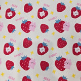 イチゴクマウサギ柄 40 年代生地 韓国製 ヤード単位 36" x 58" または 90 x 145cm