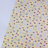 White Dog Puppy Patterned 40s Fabric made in Korea by the Yard 36" x 58" or 90 x 145cm