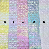 ホログラム ラブ ハート柄 ポリエステル キルティング ヌビ生地 韓国製 半ヤード 18" x 58" または 45 x 145cm