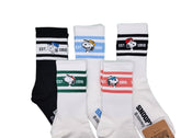 5 Pairs of Snoopy Sporty Socks Half-Crew Socks Women's Socks