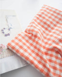 Check Patterned Gingham Stripe Solid Orange Biowash Fabric printed in Korea 36" x 62" 90cm x 160cm by the Yard