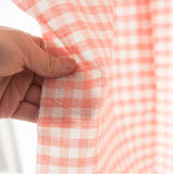 Check Patterned Gingham Stripe Solid Peach Pink Biowash Fabric printed in Korea 36" x 62" 90cm x 160cm by the Yard