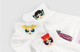 3 Pairs of Powerpuff Girls Mini Logo Socks Ankle Socks Women's Socks