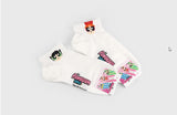 3 Pairs of Powerpuff Girls Mini Logo Socks Ankle Socks Women's Socks