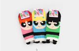 3 Pairs of Powerpuff Girls Full Power Socks Ankle Socks Women's Socks