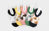 5 Pairs of Animal Puppy Patterned See Through No-show Socks Women's Socks