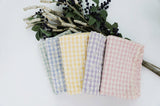Lace Embroidery Check Gingham Patterned Fabric made in Korea by the Half Yard 45 x 150cm or 18" x 57"