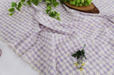 Lace Embroidery Check Gingham Patterned Fabric made in Korea by the Half Yard 45 x 150cm or 18" x 57"