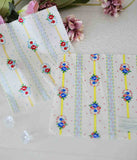 Stripe Flower Bouquet 30s Cotton Fabric printed in Korea 36" x 57" 90cm x 145cm by the Yard