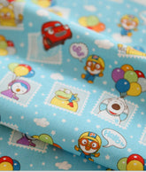 Penguin Pororo, Crong, Eddy, Loopy, Petty Korean Anime Character Fabric made in Korea by the Half Yard