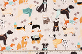 Animal) Dog, Puppy Patterned Fabric, Clothworks, by Half Yard