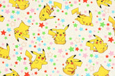 ポケットモンスター、ポケモン、ピカチュウのキャラクターのライセンス生地(韓国製、半ヤード単位)