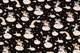 Unicorn, Rainbow and Star Fabric made in Japan Half Yard 45cm by 108cm or 18" by 43"