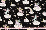 Unicorn, Rainbow and Star Fabric made in Japan Half Yard 45cm by 108cm or 18" by 43"