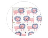 Pink Lion Patterned Fabric made in Korea by the Half Yard Oxford