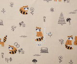 韓国製のアライグマ柄生地(半ヤード単位)