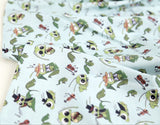 Animal) Grasshopper Character Fabric made in Korea by Half Yard