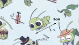 Animal) Grasshopper Character Fabric made in Korea by Half Yard